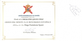 Nomina a Cavaliere di Gran Croce dell'Unione Monarchica Spagnola - Baroni Spano'